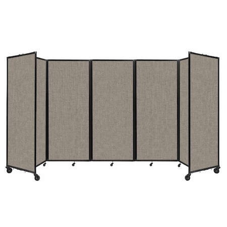 Versare Room Divider 360 Folding Portable Partition 14' x 6'10" Warm Pebble Fabric 1182946